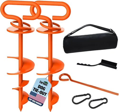 Miniatura 19 de Eurmax USA Estaca de amarre resistente para perros grandes de hasta 210 libras, estacas para perros para exteriores, anclaje de suelo para correa