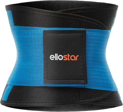 Miniatura 4 de ellostar Entrenador de cintura para mujer: banda de sudor para grasa del vientre, control de abdomen, soporte de espalda, faja moldeadora de Azul