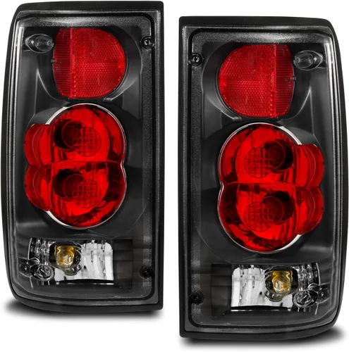 Miniatura 3 de AmeriLite para camioneta Toyota Pickup Hilux 1989-1995; juego de luces traseras de repuesto estilo Euro, color negro; par - lado del pasajero y lado