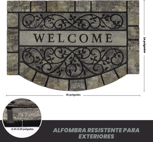 Miniatura 3 de Tapete grueso de bienvenida para exteriores, 24 x 36 pulgadas, tapete grande de bienvenida duradero para puerta delantera, resistente y Tapete