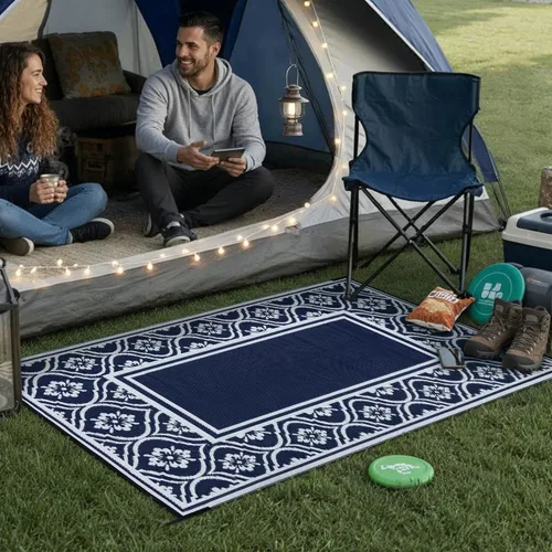 Miniatura 7 de HUGEAR Alfombra para RV Exterior Tapete Impermeable Alfombras para Exteriores 9'x12' para Patios Liquidación Alfombra Exterior Alfombras de Camping