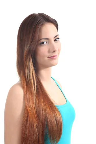 Miniatura 5 de Extensiones de cabello humano Tressmatch de 16"-18" Remy en prensa gruesas hasta los extremos, negro, café, rubio, castaño rojizo, reflejos en rojo