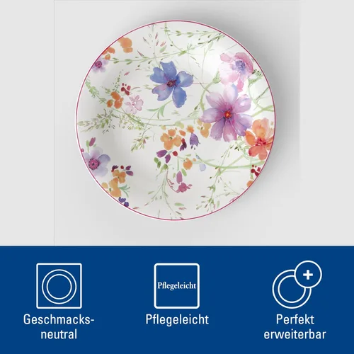 Miniatura 4 de Villeroy & Boch Mariefleur Basic - Plato de ensalada, 8.25 pulgadas, porcelana premium, blanco/multicolor