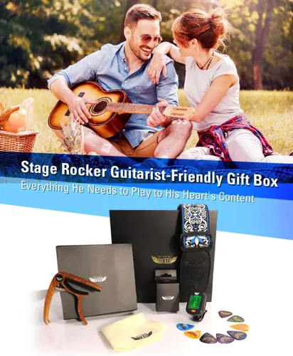 Miniatura 2 de Stage Rocker Guitar Accessories Gift Box for Acoustic and Electric Guitars, 5-in-1 Essential Gift