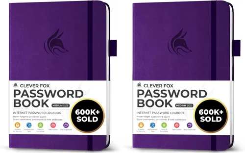 Miniatura 24 de Clever Fox - Libreta de contraseñas con pestañas alfabéticas, organizador de direcciones de Internet, tamaño grande, para inicios de sesión en Azul