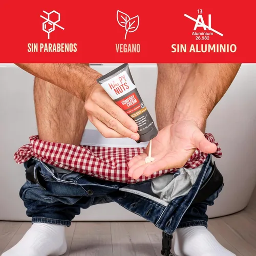 Miniatura 7 de HAPPY NUTS Desodorante en crema Comfort para hombres: defensa del sudor antirozaduras, control de olores, sin aluminio, esencial de viaje