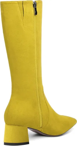 Miniatura 5 de MOVINSTEPS Botas de tacón bajo grueso con cremallera y puntera puntiaguda para mujer, de 2.0 in