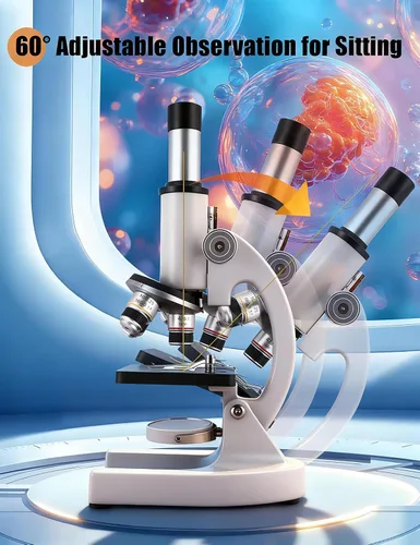 Miniatura 5 de Microscopio Compuesto para Adultos y Niños - Microscopio Biológico de Alta Potencia 40X-2000X para Estudiantes, Laboratorio Escolar y Educación