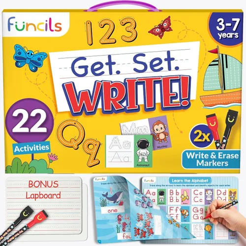 Aprende a escribir para niños: juguetes y juegos educativos, actividades de aprendizaje preescolar y jardín de infantes, libro de práctica de