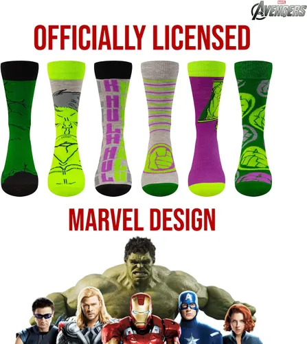 Miniatura 4 de Marvel Calcetines Legends para niños y hombres, paquete de 6 calcetines para hombres y niños, calcetines atléticos para hombres, calcetines