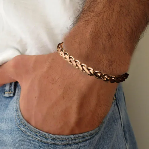 Miniatura 4 de HHH - Pulsera de cobre para hombres y mujeres, ajustable, duradera, cobre puro, ligera, 100%, Cobre