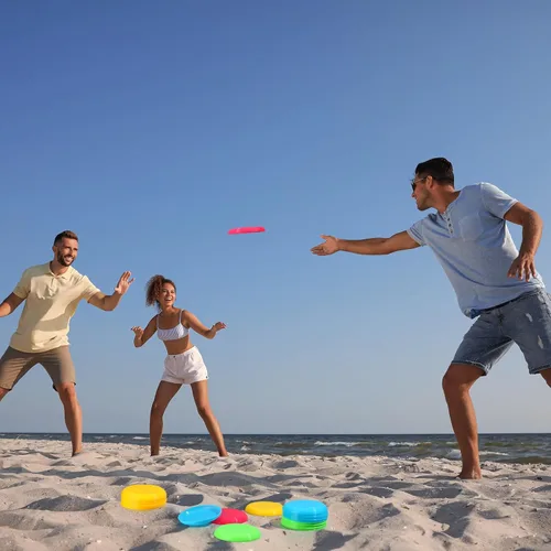 Miniatura 7 de Hiboom Discos voladores para niños de 3.4 pulgadas, mini discos voladores a granel de juguete para mascotas al aire libre, perros, patio, césped