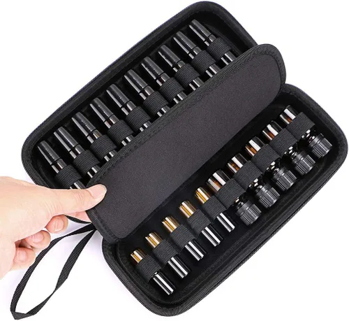 Miniatura 6 de Hipiwe Estuche organizador de aceites esenciales de EVA para 20 botellas de 0.2 onzas líquidas y 0.3 onzas líquidas, botellas estándar y rodantes
