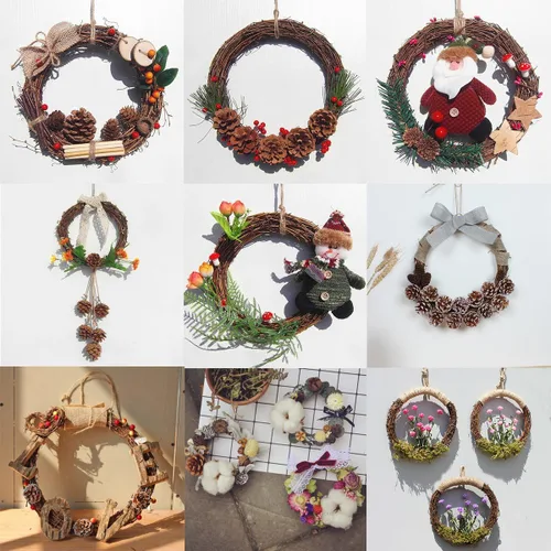 Miniatura 7 de Corona de vid natural, corona rústica, base de manualidades para corona de Navidad, guirnalda de puerta, decoración del hogar, regalo, decoración