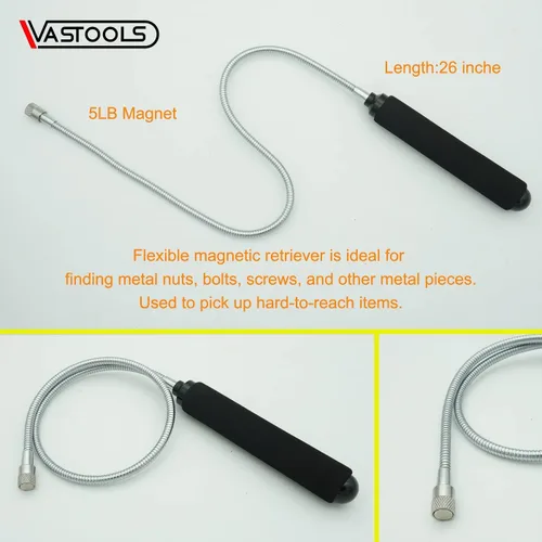 Miniatura 7 de VASTOOLS Juego de herramientas de recogida magnética flexible, 2 libras y 5 libras, extensión flexible de 25 pulgadas, recogida magnética
