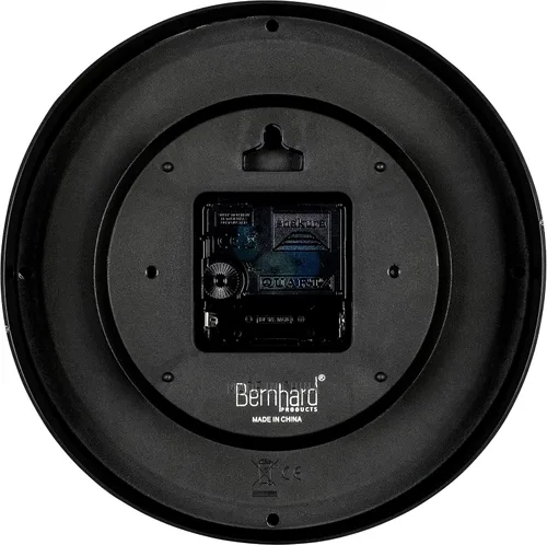 Miniatura 5 de Bernhard Products Reloj de pared con batería de cuarzo de 10", redondo, fácil de leer, para el hogar, la oficina o la escuela, negro, 8 pulgadas