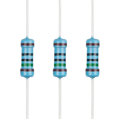 Miniatura 53 de 100 resistencias de 1 ohm 1/2 W (0.5 vatios) ±1% tolerancia de película metálica, resistencia fija de múltiples valores de resistencia opcional