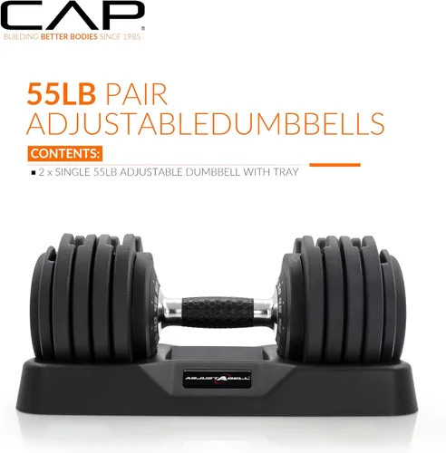 Miniatura 22 de CAP ADJUSTABELL - Juego de mancuernas ajustables de selección rápida de primera calidad para entrenamiento de fuerza, individuales y pares, 12.5