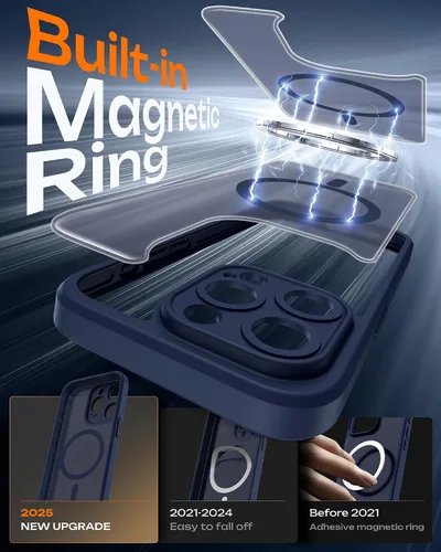 Miniatura 570 de TOCOL Funda para iPhone 11, compatible con Magsafe, protección completa de cámara, imanes integrados, protección contra caídas, funda translúcida