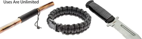 Miniatura 4 de SE Survivor Series 7-Strand 550 Paracord, 100' - PC100BK55
