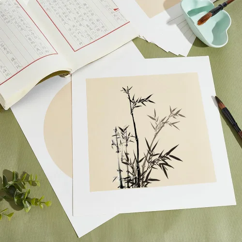 Miniatura 4 de PandaHall - 20 piezas de papel Shikishi premontado, papel Xuan chino, suministros de caligrafía china, papel de arroz para pintura de Sumie, Navajo