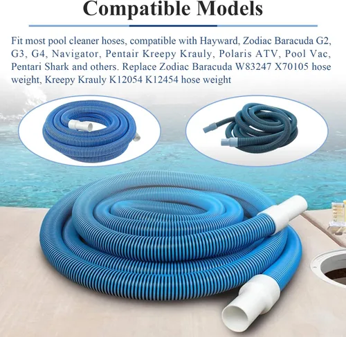 Miniatura 3 de Paquete de 2 repuestos universales de manguera limpiadora de piscina, compatible con Zodiac Baracuda G2, G3, G4, W83247 X70105, apto para navegador