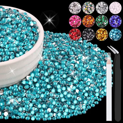 Miniatura 9 de 12000 diamantes de imitación de resina de 0.079 pulgadas a granel para manualidades (transparente), cristales deslumbrantes con parte trasera plana