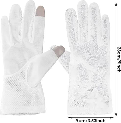Miniatura 2 de Guantes florales de encaje para mujer, guantes de fiesta de té, novia y boda para ópera, graduación, Halloween y cosplay
