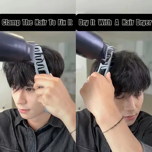 Miniatura 5 de Peine de textura, 2025 mejorado para dar volumen al cabello con dientes anchos, aparatos de peinado de textura esponjosa para hombre Gris