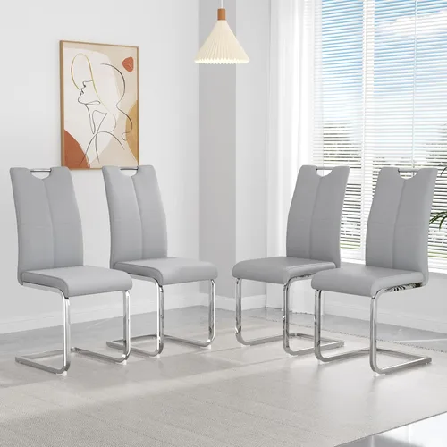 Miniatura 37 de yeag Juego de Sillas de Comedor Modernas de 2 Unidades, Sillas de Cocina y de Sala de Estar con Respaldo Alto, con Patas de Metal Cromado Dorado