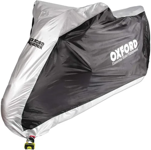 Oxford - Funda protectora Aquatex para motocicletas al aire libre Negro/Plateado