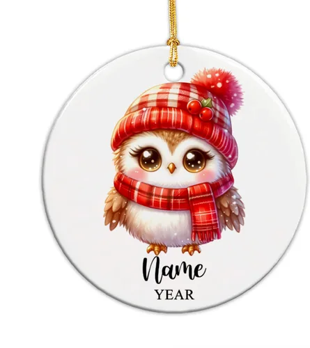 Miniatura 25 de Adorno personalizado de reno para la primera Navidad, adornos de cerámica de reno bebé para árbol de Navidad 2025, adorno de Navidad del primer