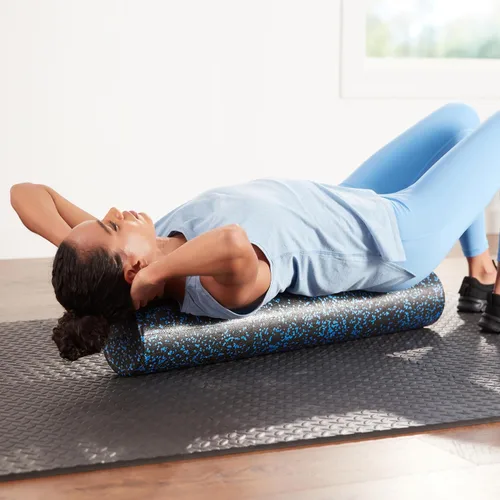 Miniatura 6 de Amazon Basics Rodillo de espuma de alta densidad para ejercicio y recuperación, 18 pulgadas, moteado azul