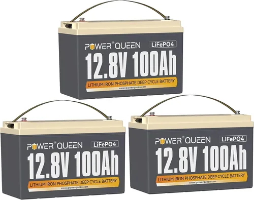 Miniatura 12 de Power Queen Batería Lifepo4 de 12V 100ah de litio, batería de ciclo profundo del grupo 31 con 1280Wh de energía, hasta 15000 ciclos y vida útil