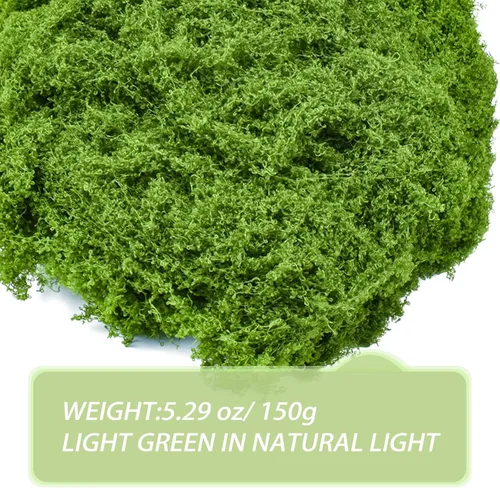Miniatura 5 de Musgo verde falso para manualidades, musgo artificial decorativo de 5.3 onzas para manualidades, centros de mesa de musgo sintético, decoración
