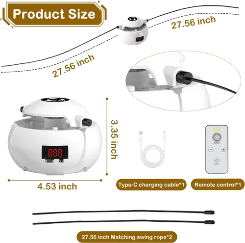 Miniatura 7 de Máquina de cuerda de saltar inteligente manos libres, cuerda de saltar automática para niños y adultos, 10 niveles de velocidad, contador LCD