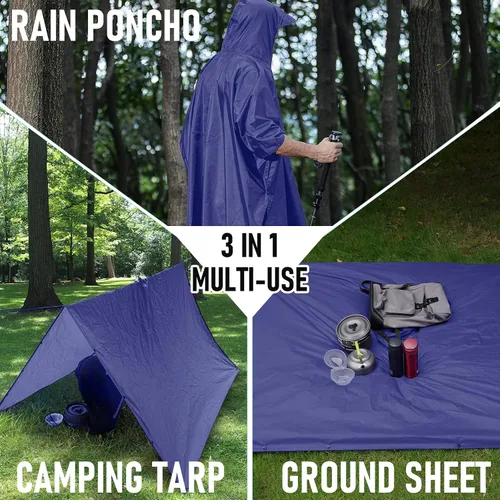 Miniatura 3 de Impermeable con capucha estilo poncho para hombres y mujeres