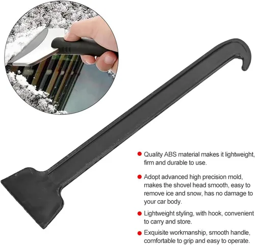 Miniatura 2 de Rascador de nieve para automóvil, rascador de hielo de invierno para automóvil, raspador de parabrisas ligero para hielo y nieve, herramienta
