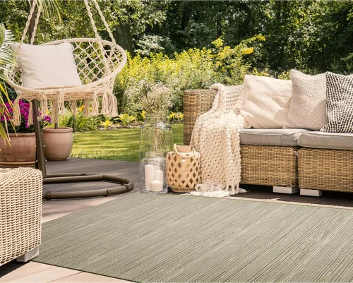 Miniatura 12 de Liora Manne Miranda - Alfombra de área de mezcla sintética para interiores y exteriores, de bajo perfil, diseño de rayas de transición, casual