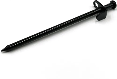 Miniatura 3 de Cheardia Paquete de 10 estacas resistentes para tienda de campaña, estacas de 10 pulgadas para acampar al aire libre, estacas de metal negro