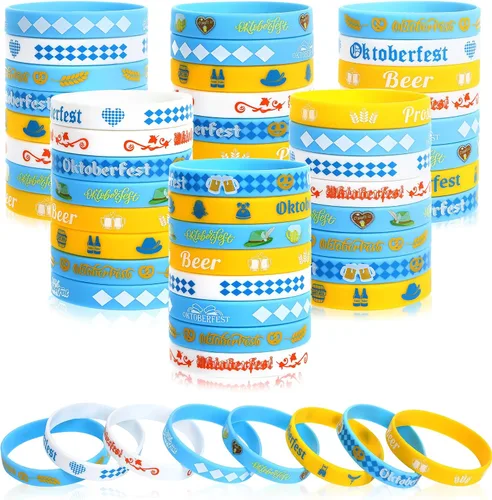 Miniatura 21 de JUNEBRUSHS 64 piezas de pulseras de silicona para fiesta del 100º día de escuela