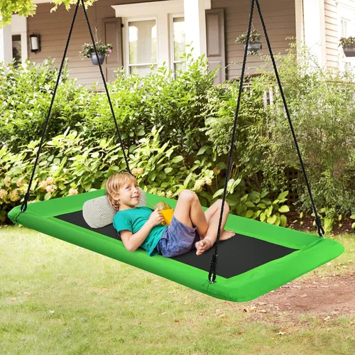 Miniatura 7 de Costzon Columpio rectangular gigante de 60 pulgadas para niños y adultos, resistente al desgaste para interiores y exteriores, con marco de acero