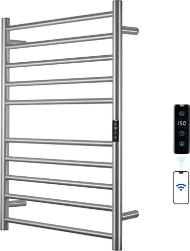 Miniatura 12 de Toallero Eléctrico con Control de Voz para Alexa y Google Home, TUYA - Calentador de Toallas de Baño Montado en la Pared, Enchufable