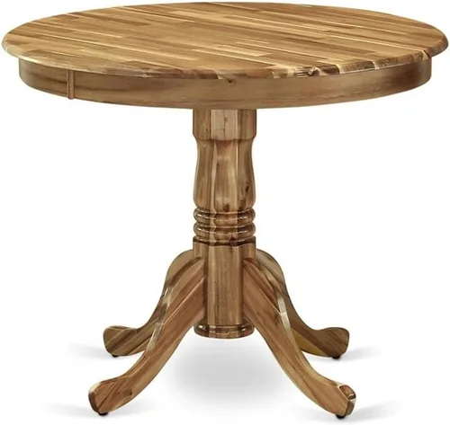 Miniatura 16 de East West Furniture ANT-ABK-TP Mesa de Comedor Antigua - una Mesa Redonda de Cocina con Superficie/Tablero y Base de Pedestal, 36x36 Pulgadas, Negro