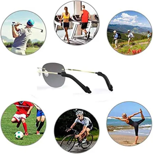 Miniatura 8 de Ganchos de silicona para lentes de oreja, soporte para correa de lentes deportivos, puntas de sien, retenedores de gafas antideslizantes, elásticos