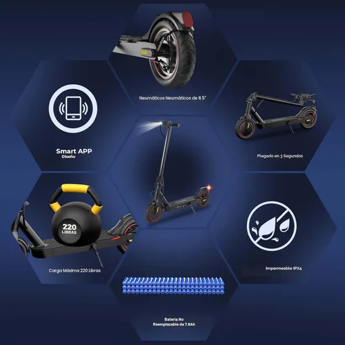 Miniatura 2 de Patinetes eléctricos – Scooter eléctrico para adultos, motor de 500 W, velocidad máxima de 18 MPH, neumáticos de 8.5 pulgadas, 21 millas, scooter