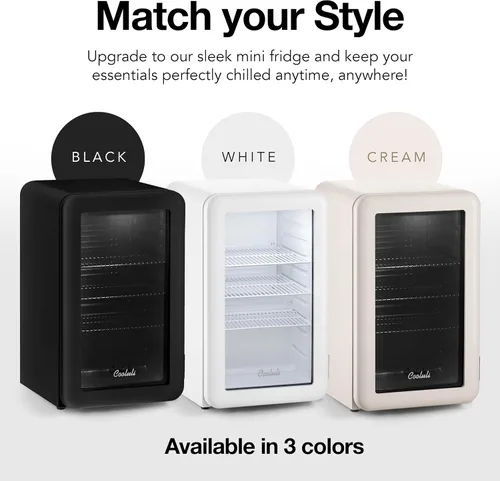 Miniatura 7 de Cooluli Decor - Mini refrigerador compacto de 2.4 pies cúbicos con puerta de vidrio - Pequeño refrigerador para dormitorio, oficina, residencia