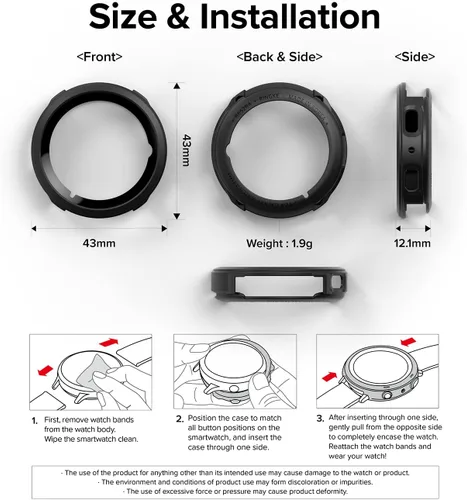 Miniatura 8 de Ringke Air Sports - Funda compatible con Samsung Galaxy Watch 5 de 1.575 pulgadas (1.575 in), suave, flexible, ligera, delgada, de poliuretano