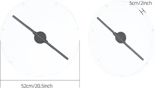 Miniatura 3 de Cubierta protectora de ventilador de holograma 3D, funda protectora de seguridad de acrílico transparente para ventilador de holograma de 2 aspas