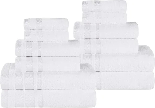 Miniatura 34 de Superior Juego de toallas de algodón de 9 piezas, toallas absorbentes suaves de felpa, artículos esenciales de baño, ducha, lujo, esponjosas